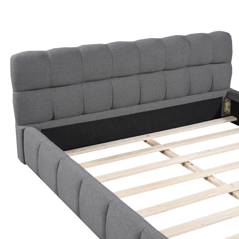 Bed, 140 x 190cm, Grey