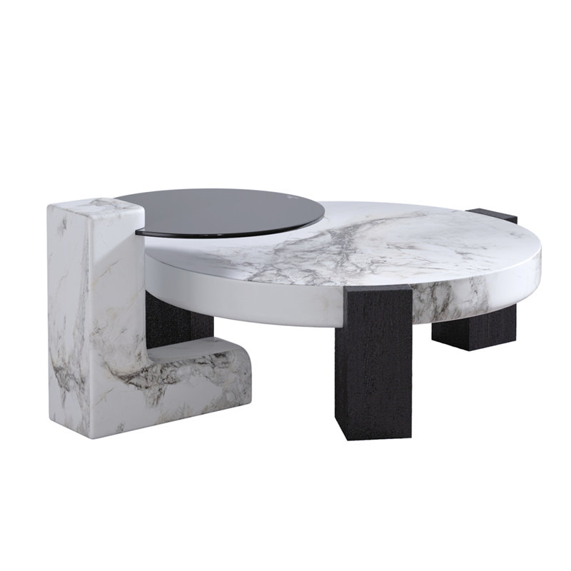 Table basse blanche avec table d'appoint