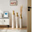 3 grands vases de plancher en métal glacé blanc 3 pièces - Superbe décor pour le salon