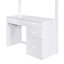 Lit mezzanine simple avec échelle, tablettes et bureau, blanc-2077694183