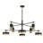 Ashor 8-Light LED Chandelier in Matte Black with Warm Brass Accents