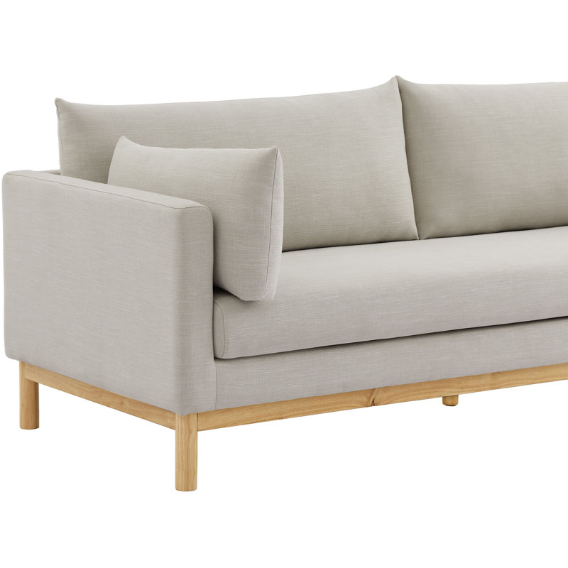 Lewellen 66" Linen Textured Fabric Loveseat, Beige