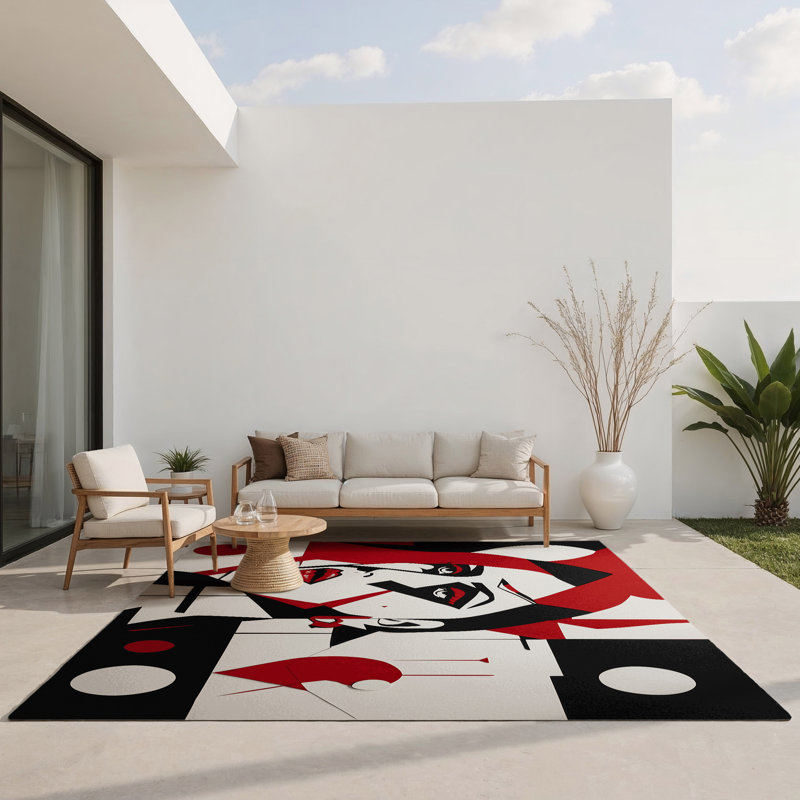 Crimson Wave Indoor And Outdoor Area Rug, Rectangle 2' x 3'