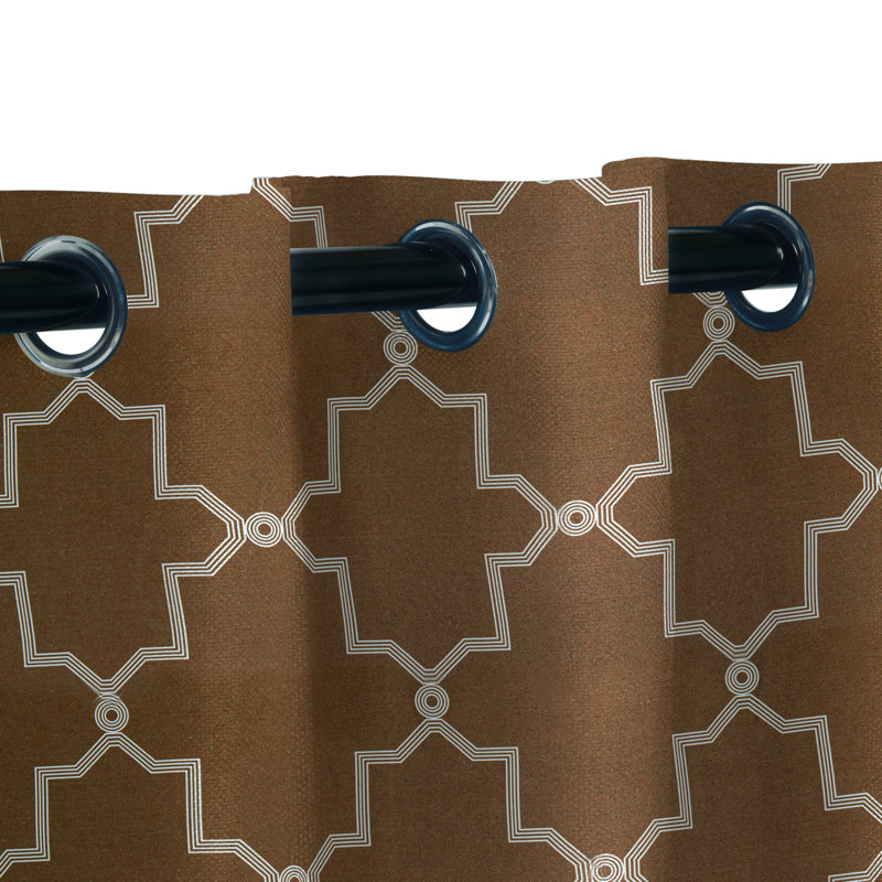 Nichola Vintage Geometric Trellis Room Darkening Room Darkening  Curtains, Rod Pocket or Grommets, 42" W x 63" L, Copper