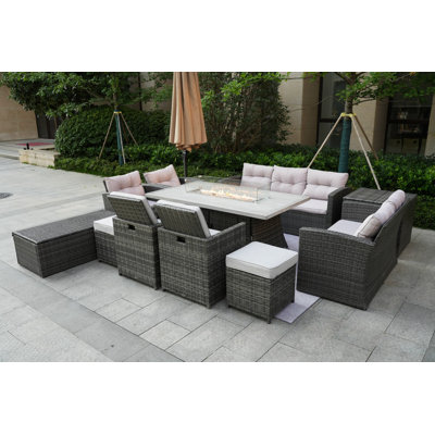 Stills 9 - Person Patio Conversation Set with Cushions