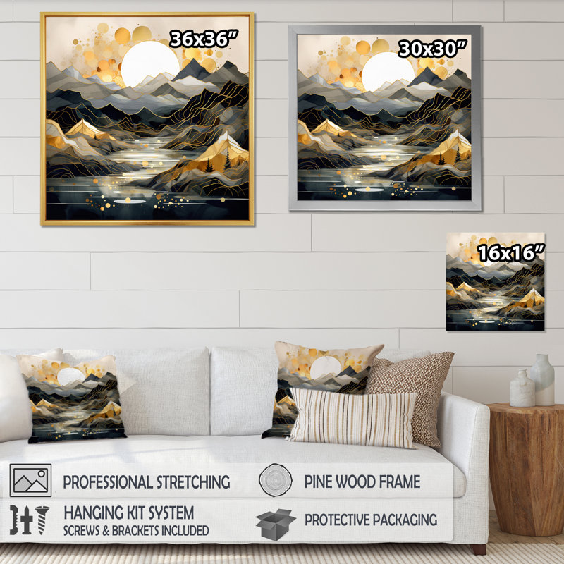 Scandinavian Simplicity II - impression d'art sur toile scandinave, Cadre simple argenté, H 30 po x l 30 po x P 1 po