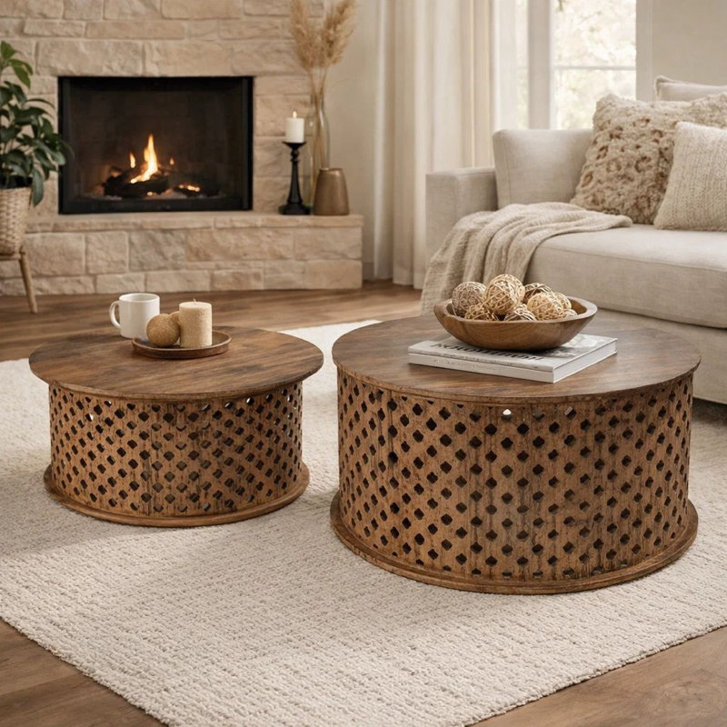 Tables cylindriques en bois massif