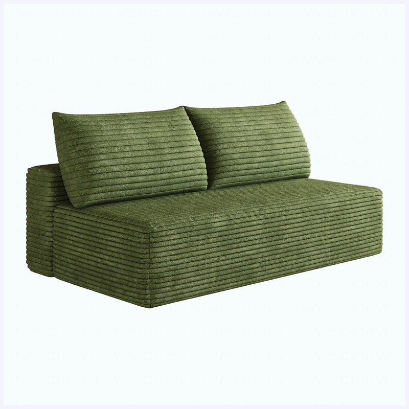 Canapé en velours côtelé sans assemblage requis Assise profonde de style nuage pour le salon, la chambre à coucher