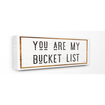 «You Are My Bucket List», ensemble d'impression sur toile