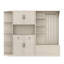 Armoire de vestibule multifonctionnelle gauche-droite avec rangement et 4 crochets - Rangement divisé et en forme de L pour le salon, la cuisine, beige antique-1745733981