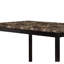 Table de salle à manger transitionnelle avec 4 places assises, faux marbre brun et métal noir pour 4, plateau, pieds, assemblage simple