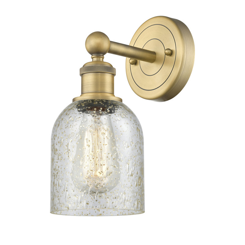 Carmi Armed Sconce, Mica, Brushed Brass
