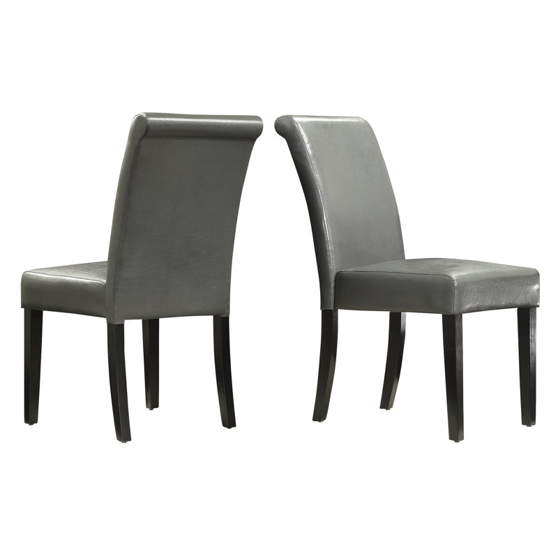 Chaise Parsons rembourré Alexa-Mae, Gris bronze à canon/gris argenté