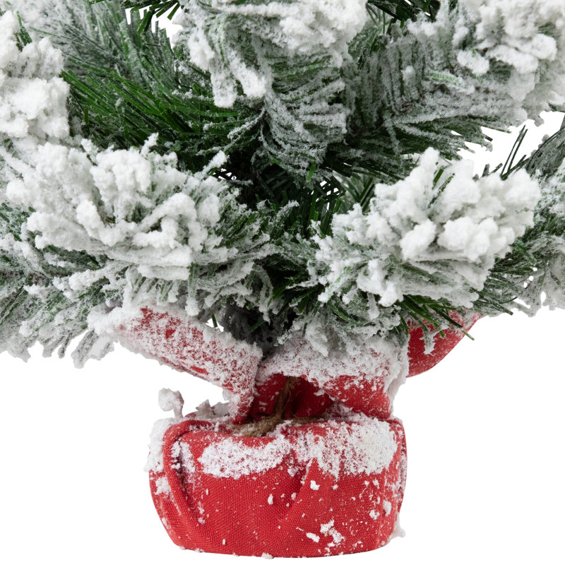Flocked Angel Pine Artificial Mini Christmas Tree - 19" - Unlit