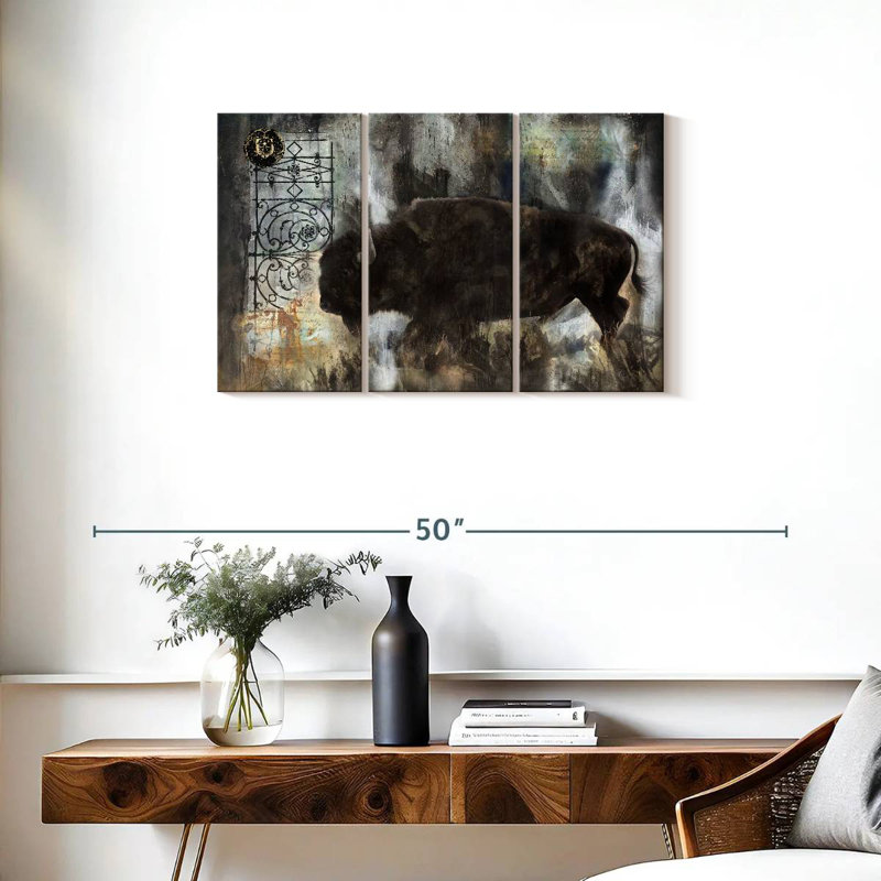 Brampt Wandering Buffalo, 20" H x 33" W
