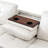White Faux Leather 3-Piece Sectional Sofa Set with Storage Ottoman-2016335549-2016335548