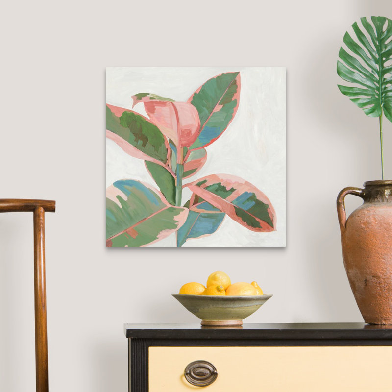«Pink Ficus I», art mural sur toile, Toile tendue, H 20 po x l 20 po