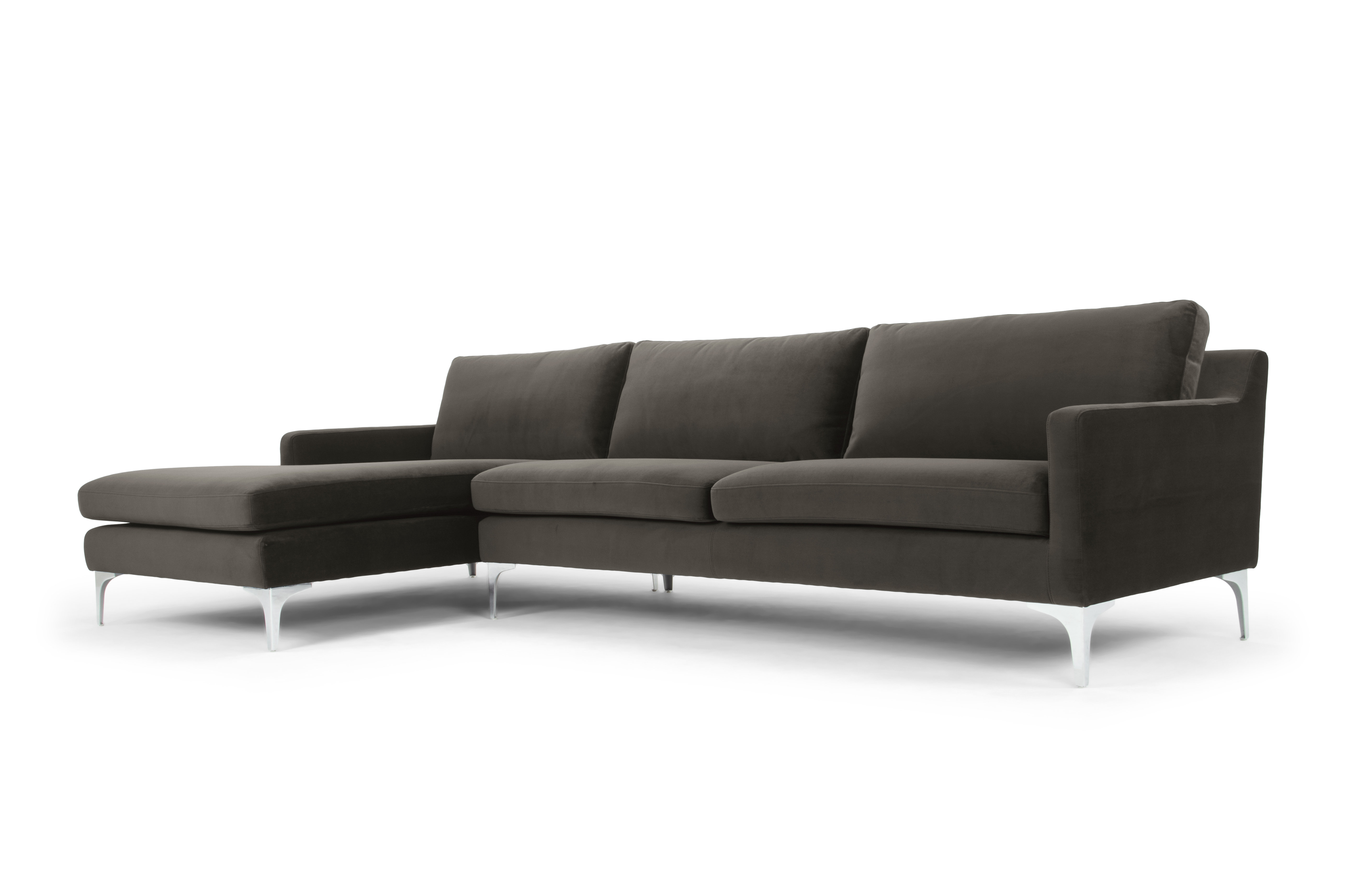 Jones 118.89″ Wide Velvet Sofa & Chaise