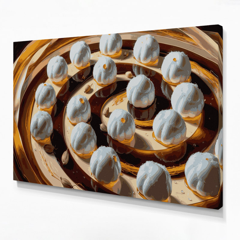 Desserts, art mural sur toile brun Rasgulla, H 11 po x l 14 po