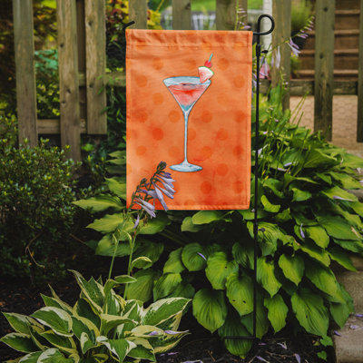 2 côtés en polyester 15 x 11 po summer martini polkadot drapeau de jardin