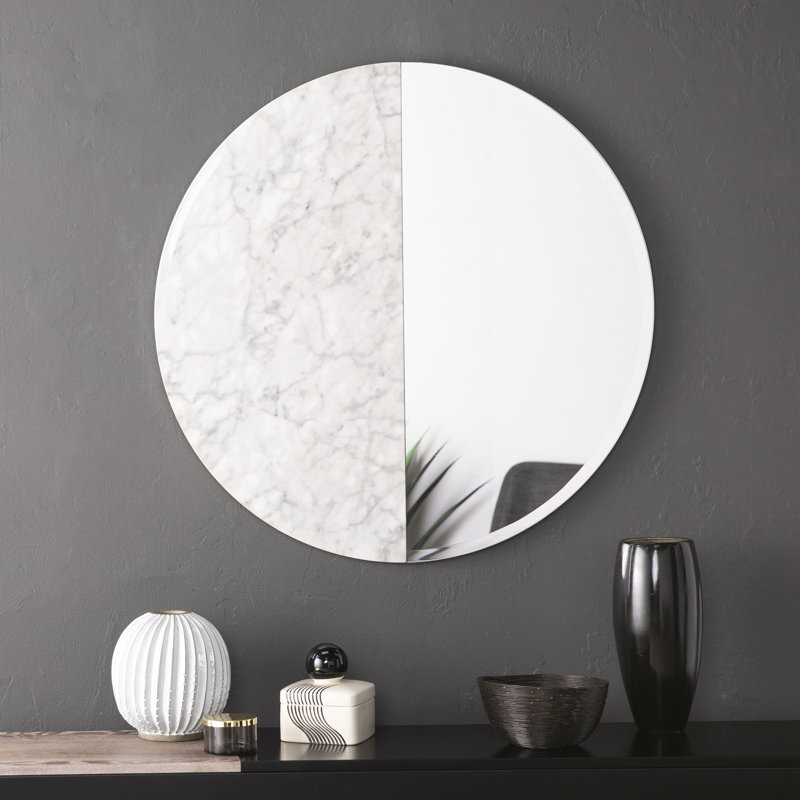 Ashe Flat Wall Mirror, White