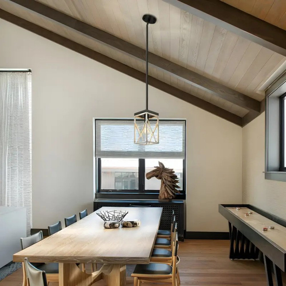 Picture of Gracie Oaks Modern Farmhouse Pendant Light with Metal Shade, Adjustable ...