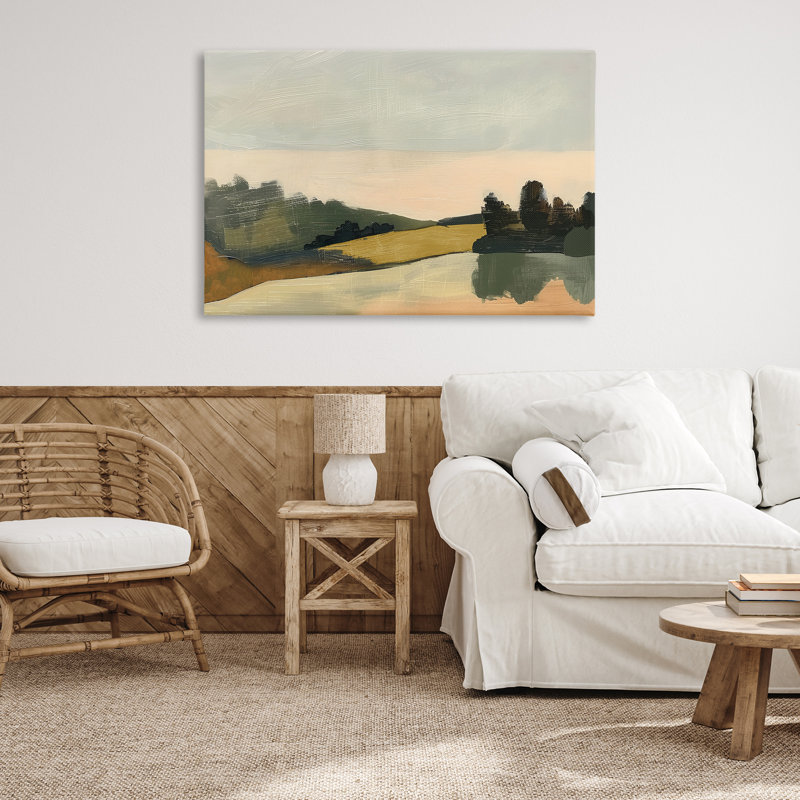 «Curving Green Hills», art mural sur toile par Irena Orlov, H 30 po x l 45 po