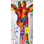 Toile abstraite girafe colorée - décor animalier
