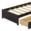 Lit plateforme en bois avec tête de lit bibliothèque, luminaire encastré, station de charge et 2 tiroirs latéraux-1853345364-1853345365