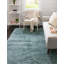 Tapis à poils longs en polyester bleu ardoise tissé à la machine Poler-1554697713