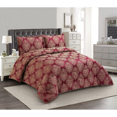 3 Piece Bridal Jacquard Bedspread Comforter Bed Throw with Matching Pillow Shams