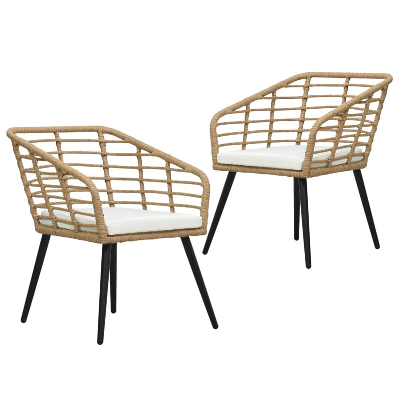 Chaise de patio avec coussins Charley-Ann, Chêne