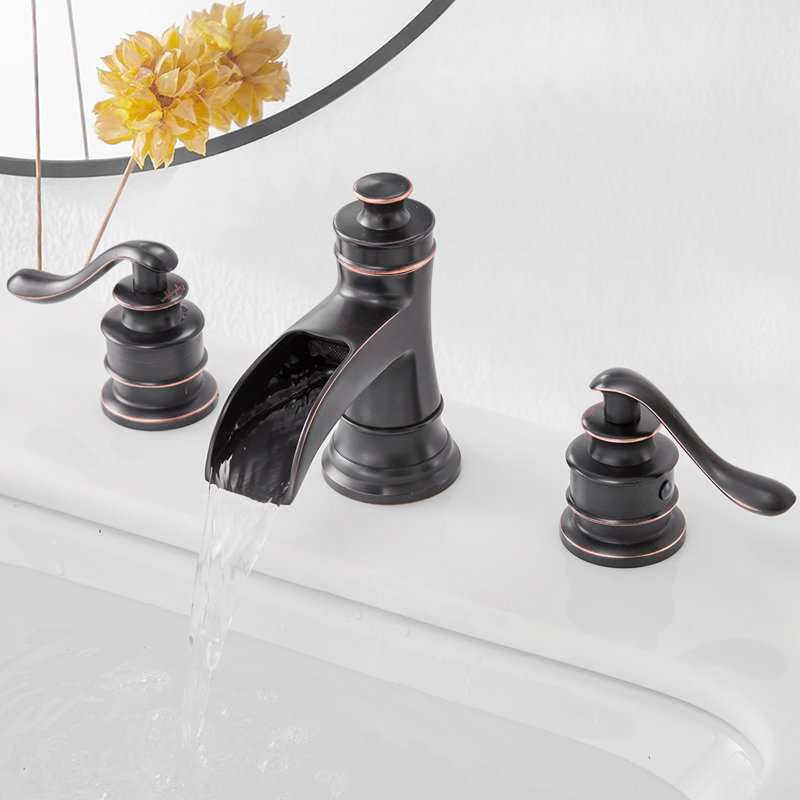 Robinet de salle de bain à un trou à 2 poignées avec drain
