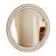 Miroir mural rond en bois de 90 cm (35,43 po) avec détails perlés, fini naturel antique, idéal pour l'entrée, la chambre à coucher et le salon.
