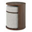 Table d'appoint 2 en 1 avec tabouret intégré, table d'appoint ronde pour canapé avec compartiment de rangement