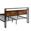 Lit en métal avec tête de lit en bois et abattant, éclairage à DEL, aucun sommier requis, grand espace de rangement sous le comptoir, installation à cadre en mode assemblage simple, éclairage, inutile, grande capacité, facile-59646023
