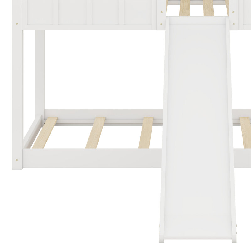 House Bunk Bed With Slide And Windows