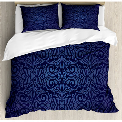 Traditional Polyester Damask Duvet Cover