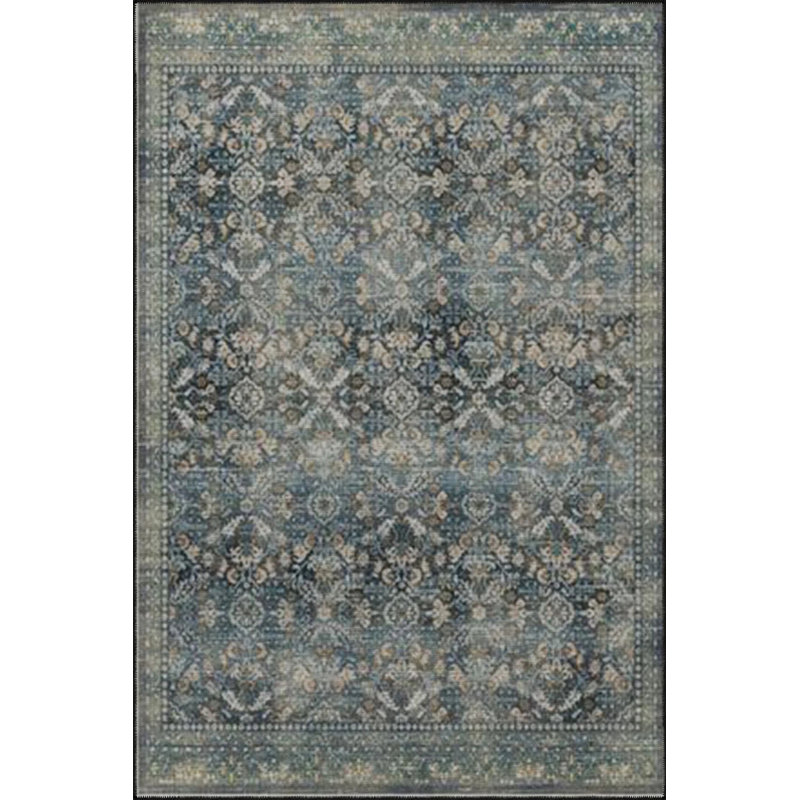 Knot Anthracite Traditional Geometric Patterned Washable Woven Base Carpet, Rectangle 4'8" x 6'7"