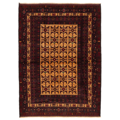 Teimani Beige, Red Rug 4'5" x 6'2"