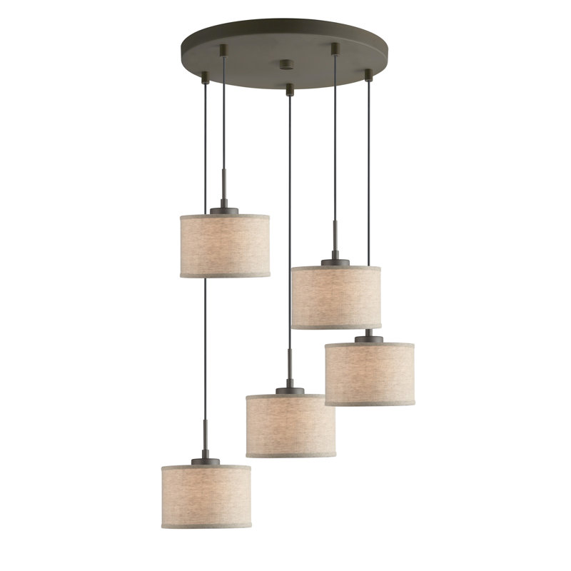 Ensemble de luminaires suspendus 5 lumières Melnik, Bronze, Gris
