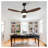 52 Inch Modern Black Ceiling Fan with Light, 3 ABS Blades Remote Control Reversible DC Motor, Dimmable LED Ceiling Fan for Living Room & Bedroom