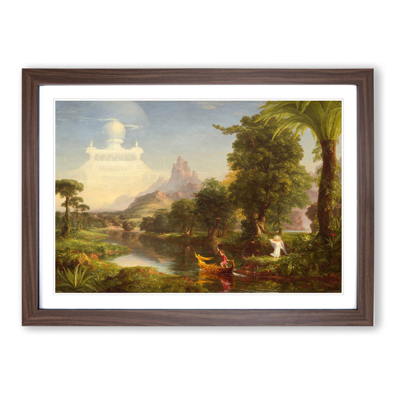 The Voyage of Life Youth by Thomas Cole - Picture Frame Painting, Walnut, 36cm H x 48cm W x 2cm D