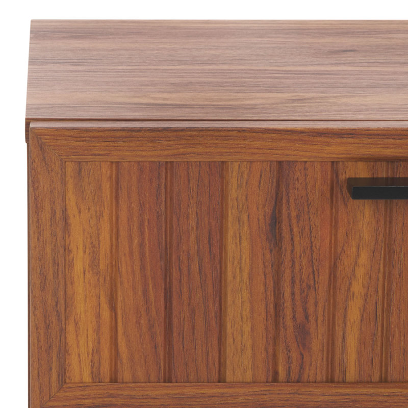 Table de chevet Casmira, Noyer / noir