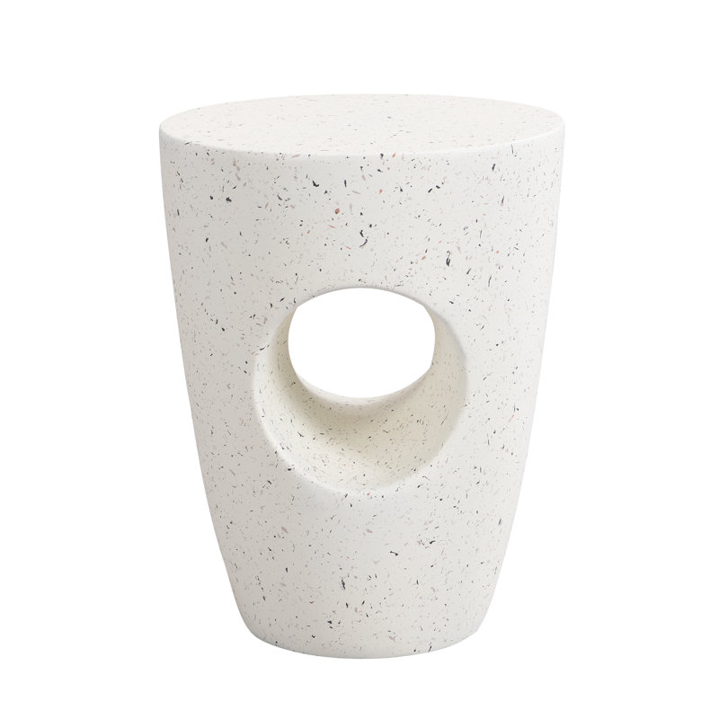 Table d'appoint en béton de style moderne, pour patio extérieur, légère et résistante aux intempéries