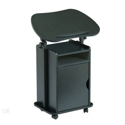 Adjustable Sit-To-Stand Laptop Cart With Storage, Ergonomic And Mobile For Home And Office Use