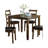 Transitional Style Dining Table Set. Square Shape Table Slat Back Chair Dining Room