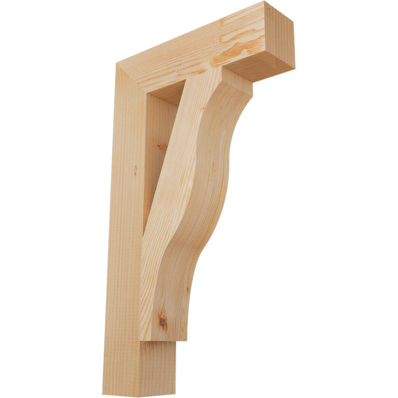 Funston Block Bracket, 14" H x 3.5" W x 14" D, Douglas Fir (Smooth)