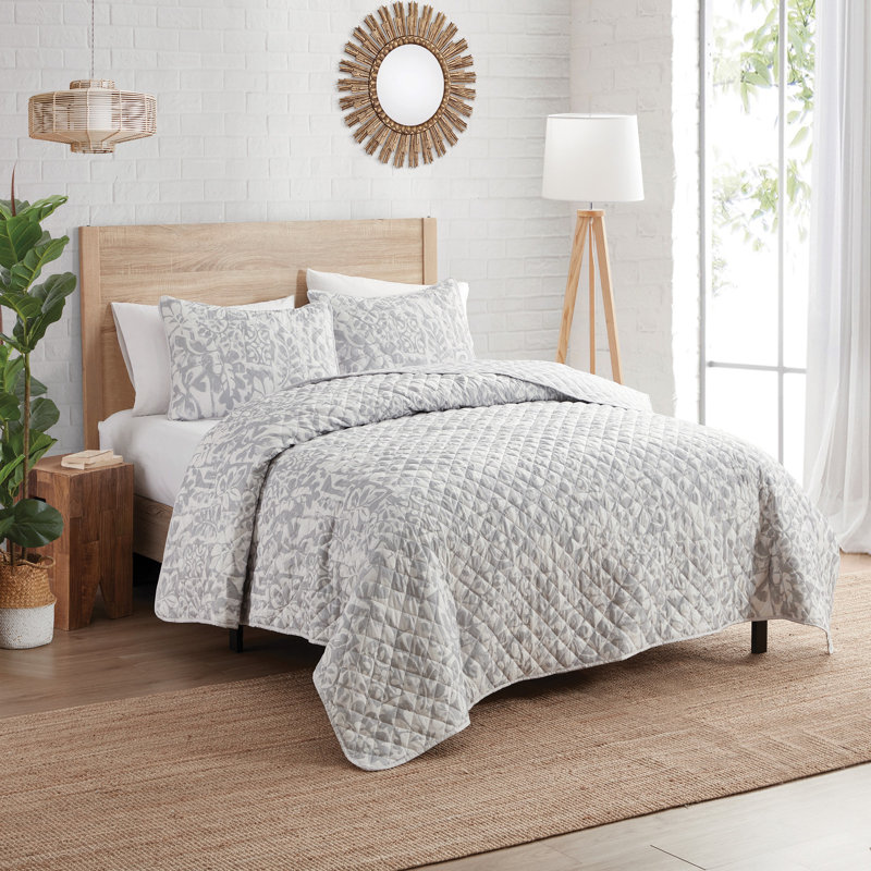 Ensemble de courtepointe touffetée, Courtepointe pour lit simple + 1 taie décorative 