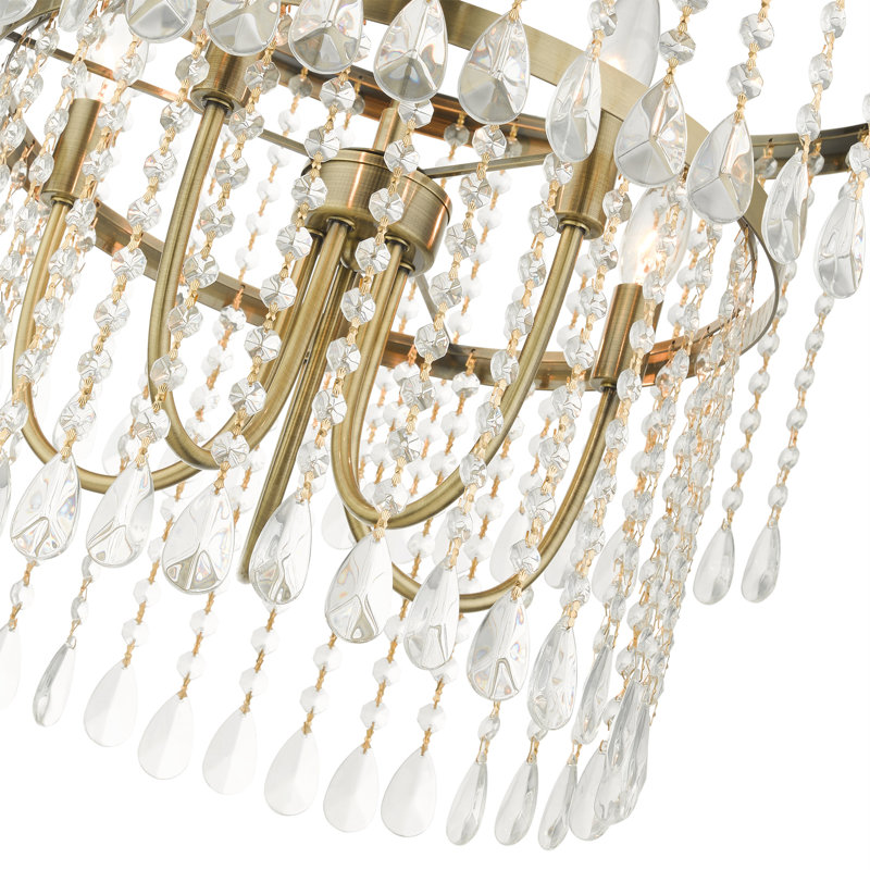 Kingsville 5 - Light Dimmable Tiered Chandelier, Antique Brass